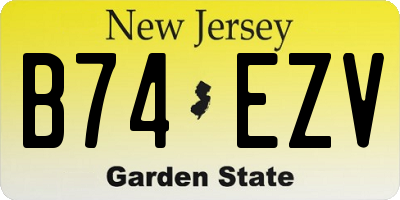 NJ license plate B74EZV