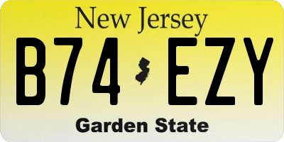 NJ license plate B74EZY