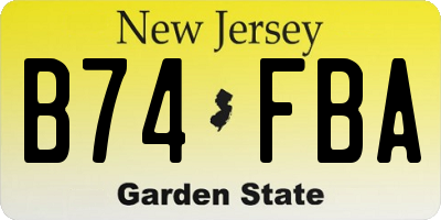 NJ license plate B74FBA