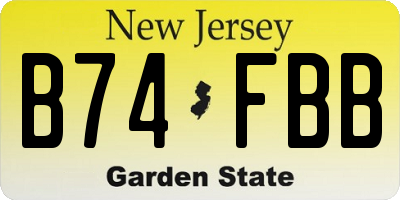 NJ license plate B74FBB