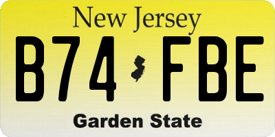 NJ license plate B74FBE