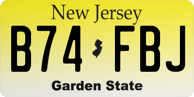 NJ license plate B74FBJ