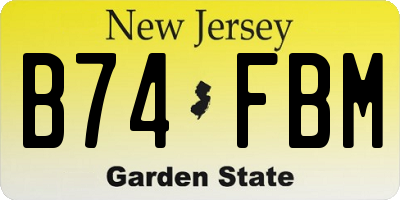 NJ license plate B74FBM