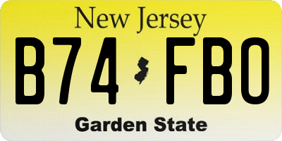 NJ license plate B74FBO