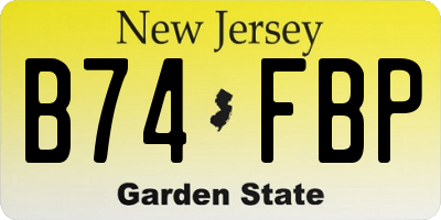 NJ license plate B74FBP