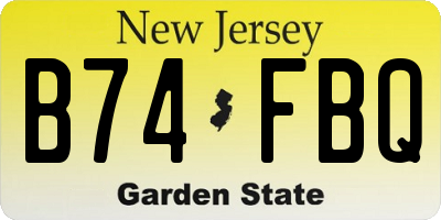 NJ license plate B74FBQ