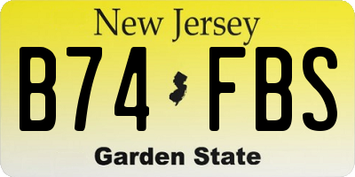 NJ license plate B74FBS