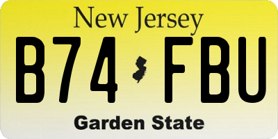 NJ license plate B74FBU