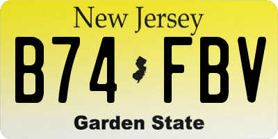 NJ license plate B74FBV