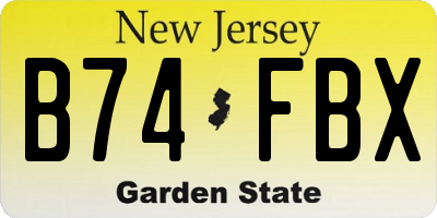 NJ license plate B74FBX