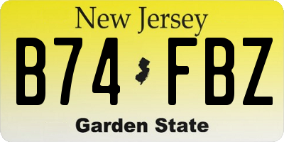 NJ license plate B74FBZ