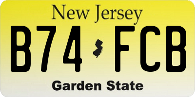 NJ license plate B74FCB