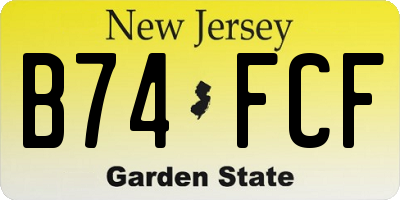 NJ license plate B74FCF