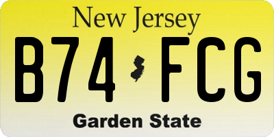NJ license plate B74FCG