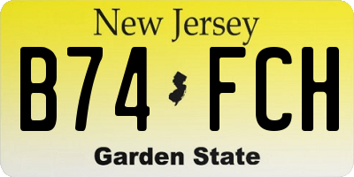 NJ license plate B74FCH
