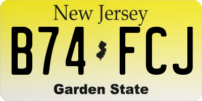 NJ license plate B74FCJ