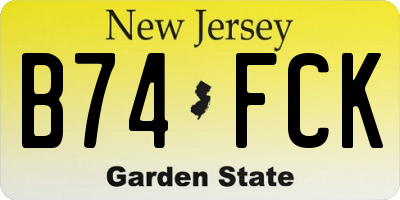NJ license plate B74FCK