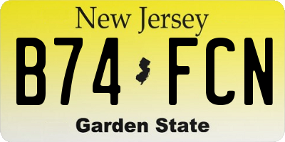NJ license plate B74FCN