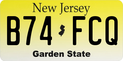 NJ license plate B74FCQ