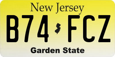 NJ license plate B74FCZ
