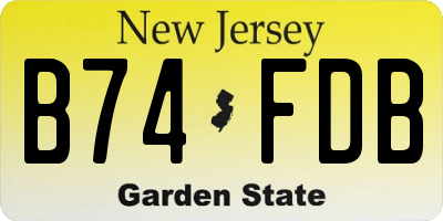 NJ license plate B74FDB