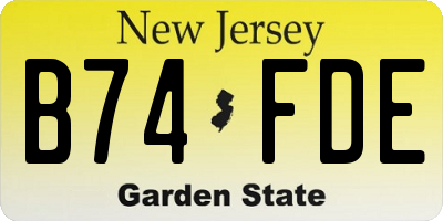 NJ license plate B74FDE