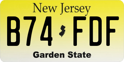NJ license plate B74FDF