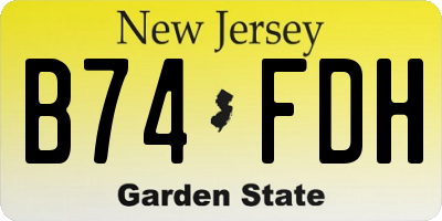 NJ license plate B74FDH