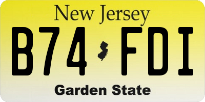 NJ license plate B74FDI