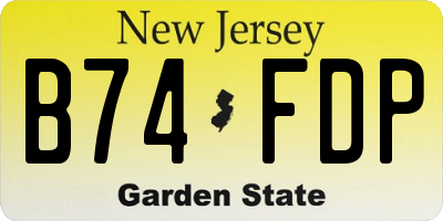 NJ license plate B74FDP