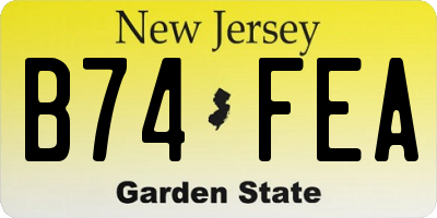 NJ license plate B74FEA