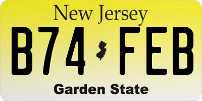 NJ license plate B74FEB