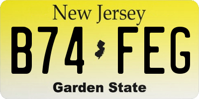 NJ license plate B74FEG
