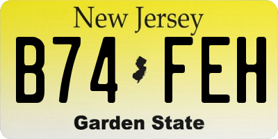 NJ license plate B74FEH