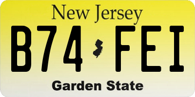 NJ license plate B74FEI