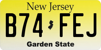 NJ license plate B74FEJ