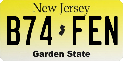NJ license plate B74FEN