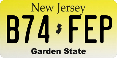 NJ license plate B74FEP