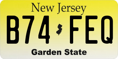 NJ license plate B74FEQ