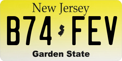 NJ license plate B74FEV
