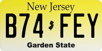 NJ license plate B74FEY