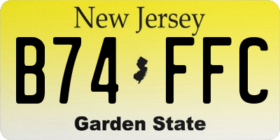 NJ license plate B74FFC