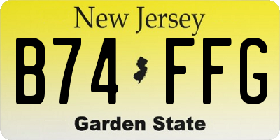 NJ license plate B74FFG