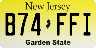 NJ license plate B74FFI