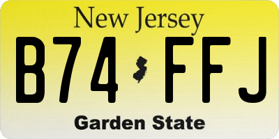 NJ license plate B74FFJ