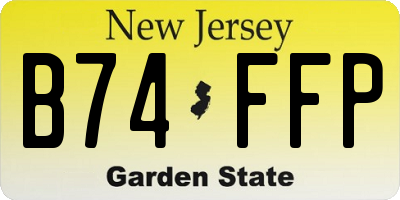 NJ license plate B74FFP