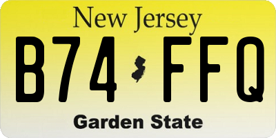NJ license plate B74FFQ