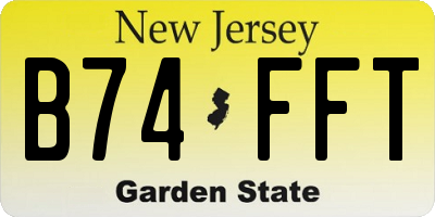 NJ license plate B74FFT