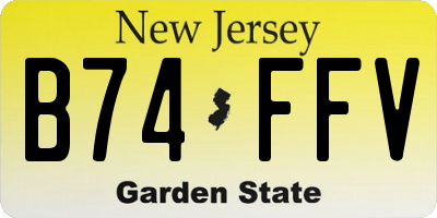 NJ license plate B74FFV