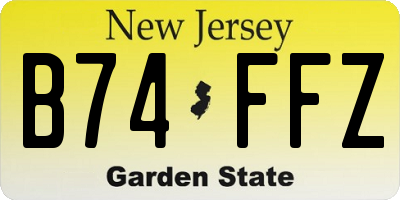 NJ license plate B74FFZ